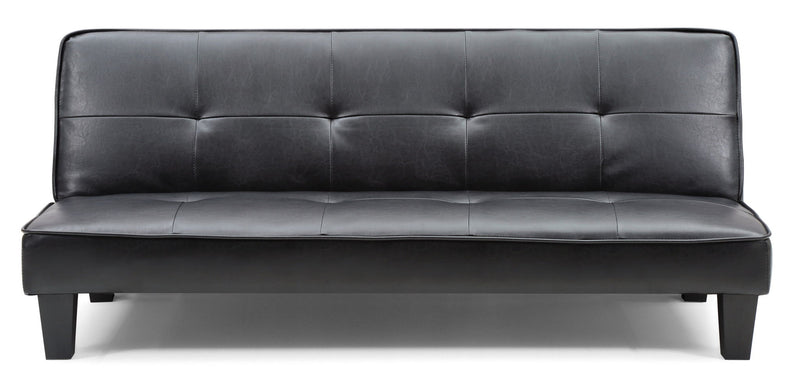 Glory Furniture Alan sofa bed futon sofa with plush cushions and wooden legs, versatile for living room or guest space.
