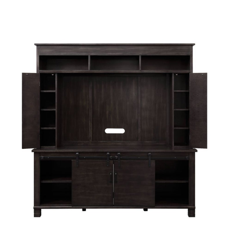 Apison - Entertainment Center (Include 91617Fir) - Espresso - R&R Furniture Gallery (Fountain Valley, CA)