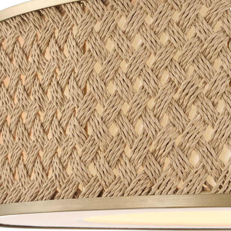 Pinchot - 4 Light Rattan Drum Pendant - Brown