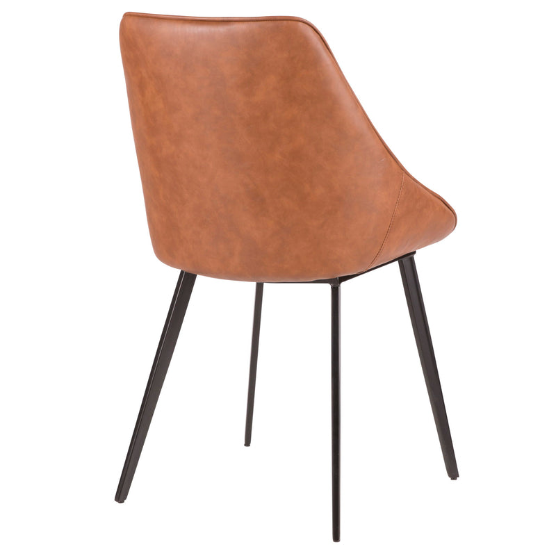 Set of two Lumi Source Marche contemporary chairs with brown and gray two-tone upholstery, modern design and wooden legs.