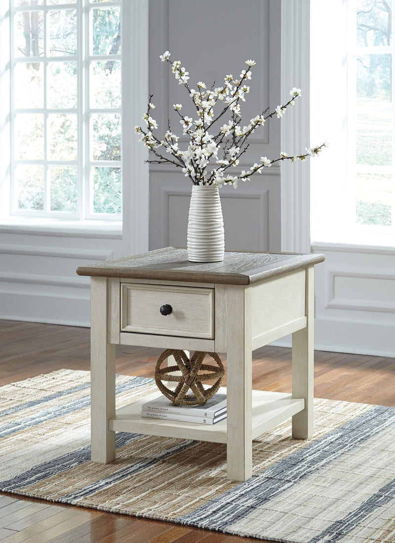 Bolanburg - Rectangular End Table - White / Brown / Beige - R&R Furniture Gallery (Fountain Valley, CA)
