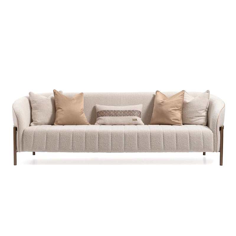 Lisbon - Sofa - Oyster / Matte Bronze - R&R Furniture Gallery (Fountain Valley, CA)