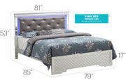 Bed With LED Light Accents Headboard - R&R Furniture Gallery (Fountain Valley, CA)