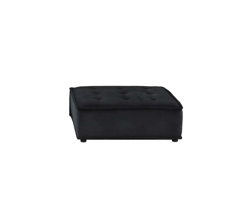 Lilola Home Anna stylish sectional sofa ottoman, stationary sectional with plush fabric and modern design, in a cozy living room setting.