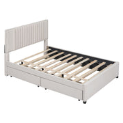 Upholstered Platform Bed With Drawers, Classic Headboard Design - R&R Furniture Gallery (Fountain Valley, CA)