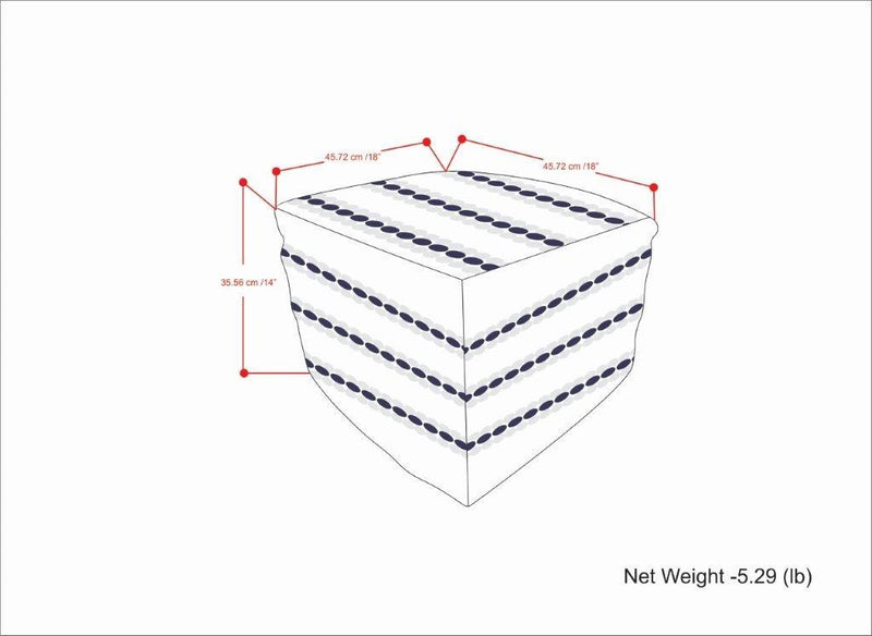 Corrie - Square Outdoor / Indoor Pouf - Navy / White - R&R Furniture Gallery (Fountain Valley, CA)
