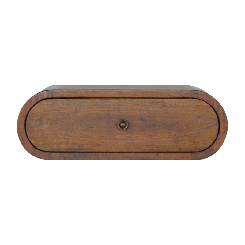 Wall Mounted Round Bedside Table - Chestnut - R&R Furniture Gallery (Fountain Valley, CA)