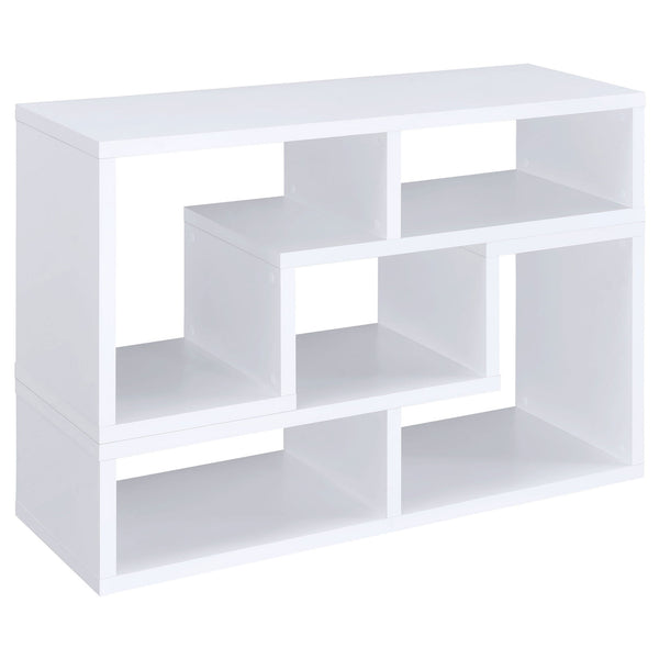 Convertable L-Shaped Bookcase With Open Shelves - White