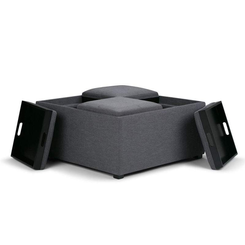 Avalon - Square Coffee Table, Storage Ottoman - R&R Furniture Gallery (Fountain Valley, CA)