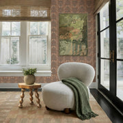 TOV Furniture Pucker accent armless chair in warm gray fabric with a modern, minimalist design.
