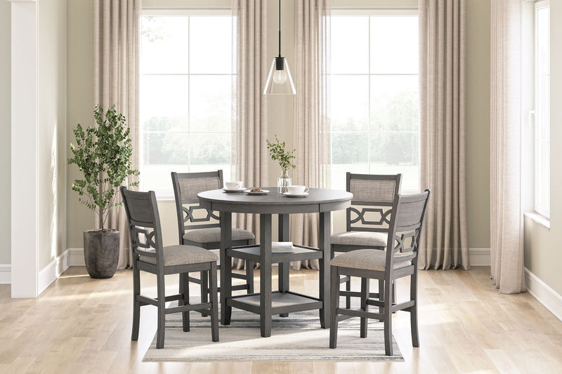 Wrenning - Drm Counter Table Set (Set of 5) - Gray - R&R Furniture Gallery (Fountain Valley, CA)