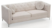 Elegant contemporary Pompano stationary sofa by Glory Furniture with plush cushions and sleek design, perfect for modern living rooms.