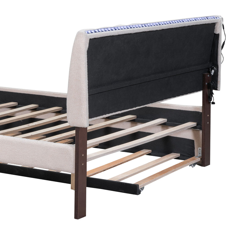 Upholstered Platform Bed With Trundle - R&R Furniture Gallery (Fountain Valley, CA)