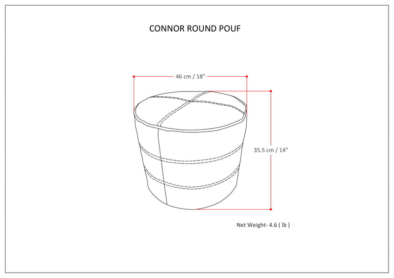 Connor - Handcrafted Round Pouf - R&R Furniture Gallery (Fountain Valley, CA)