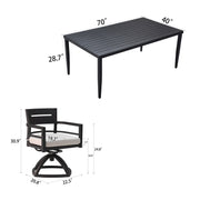 Outdoor Modern Dining Set, Chairs Sunbrella Cushioned And Dining Table With Umbrella Hole - R&R Furniture Gallery (Fountain Valley, CA)