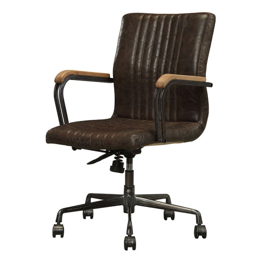 Joslin - Office Chair - Distress Chocolate Top Grain Leather - R&R Furniture Gallery (Fountain Valley, CA)