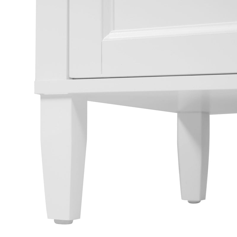 Bathroom Vanity Cabinet Only, 3 Drawers & 2 Doors, Adjustable Shelf, Soft Close Hinges - White