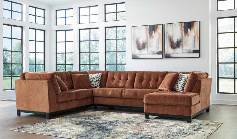 Laylabrook 3-Piece Sectional Sofa with Corner Chaise — Plush Upholstered Living Room Set in Spice