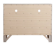 Glory Furniture Marilla media chest with multiple drawers and a polished wood finish, ideal for TV and media storage.