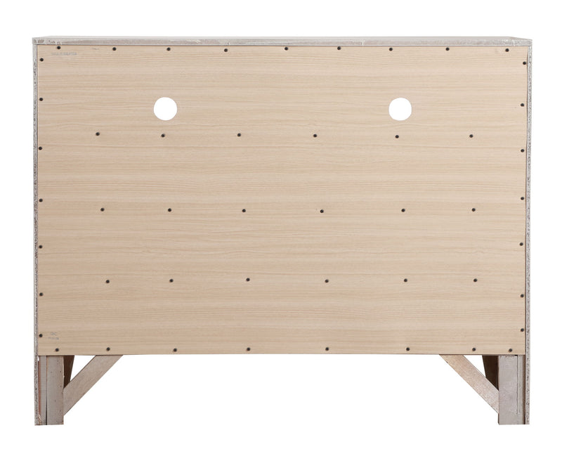 Glory Furniture Marilla media chest with multiple drawers and a polished wood finish, ideal for TV and media storage.