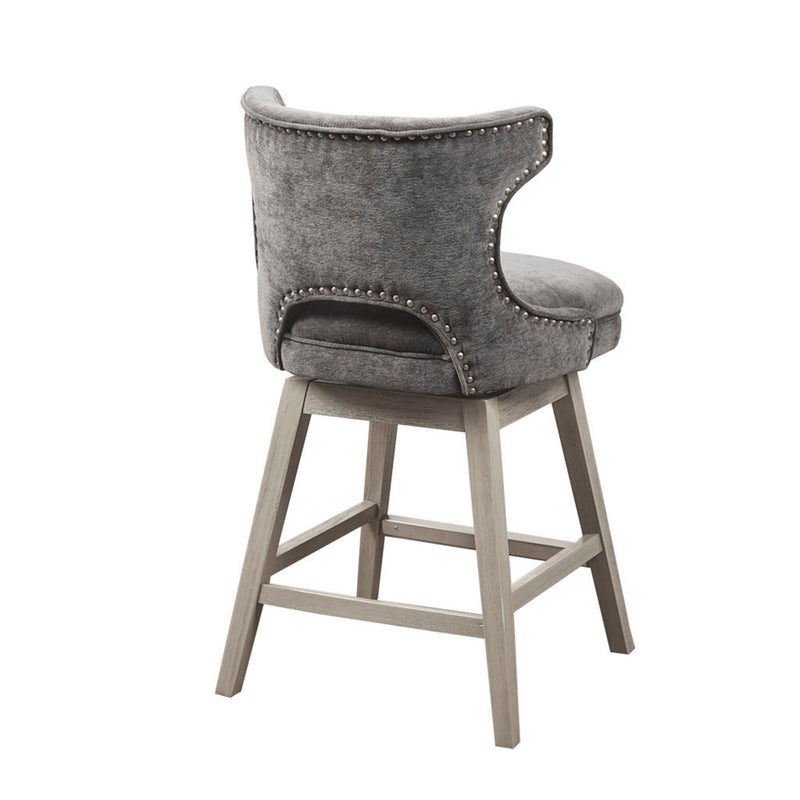 360 Degree Swivel Counter Stool With Silver Detailing - R&R Furniture Gallery (Fountain Valley, CA)