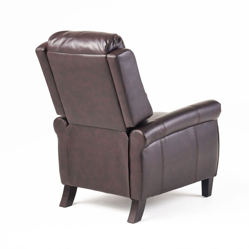 Noble House Memphis burgundy recliner club chair with plush upholstery and classic design, perfect for living room relaxation.
