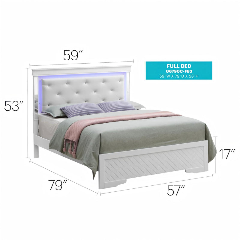 Bed With LED Light Accents Headboard - R&R Furniture Gallery (Fountain Valley, CA)