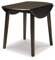 Hammis - Round DRM Drop Leaf Table - Dark Brown - R&R Furniture Gallery (Fountain Valley, CA)
