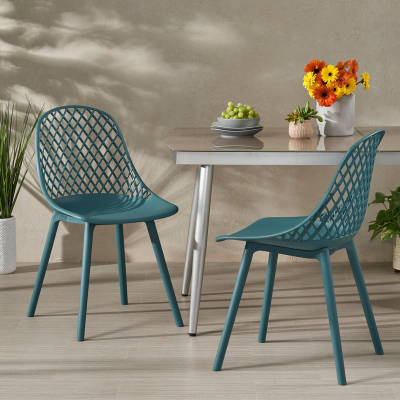 Set of two Noble House Lily Chairs featuring elegant design and comfortable seating, ideal for dining or living spaces.