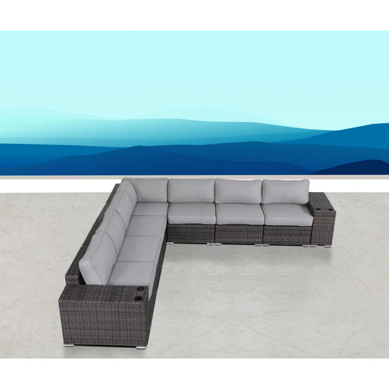 Modern Rattan Wicker Seating Group With Cushions - R&R Furniture Gallery (Fountain Valley, CA)
