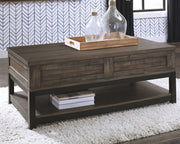 Johurst - LIFT TOP COCKTAIL TABLE - Grayish Brown - R&R Furniture Gallery (Fountain Valley, CA)