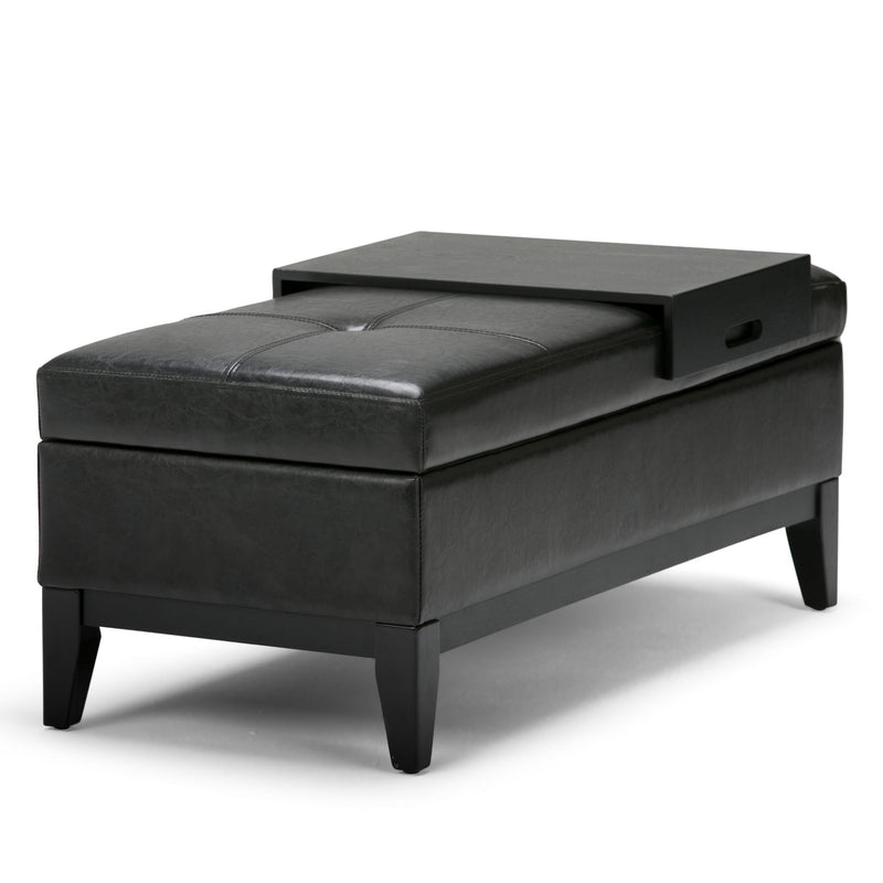 Oregon - Contemporary Storage Ottoman Bench With Tray - R&R Furniture Gallery (Fountain Valley, CA)