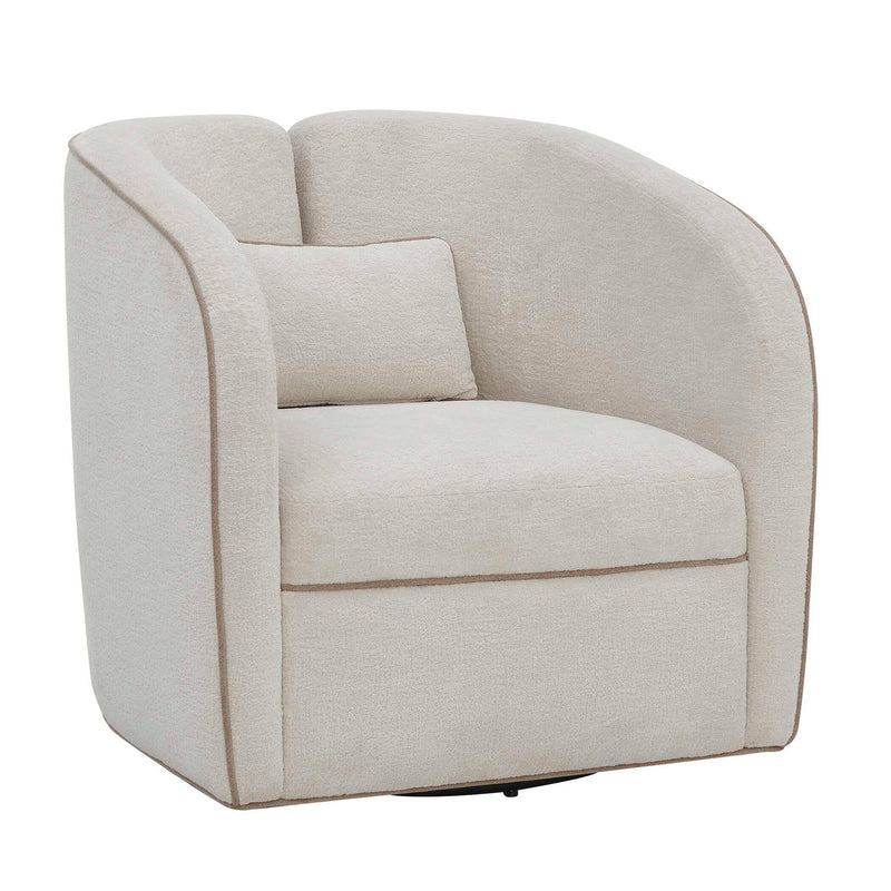 Vega - Ecru Swivel Chair - White
