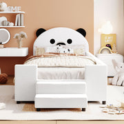 Upholstered Daybed With Bear Shaped Headboard, Hydraulic System And Breathable Fence - R&R Furniture Gallery (Fountain Valley, CA)