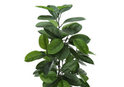 52" Tall, Artificial Plant, Rubber Tree, Indoor, Faux, Fake, Floor, Greenery, Potted, Real Touch, Decorative - Green / Black - R&R Furniture Gallery (Fountain Valley, CA)