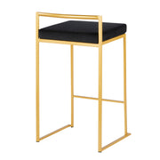 Set of two Lumi Source Fuji contemporary glam design counter stools with sleek seats and metal legs, ideal for modern kitchen decor.