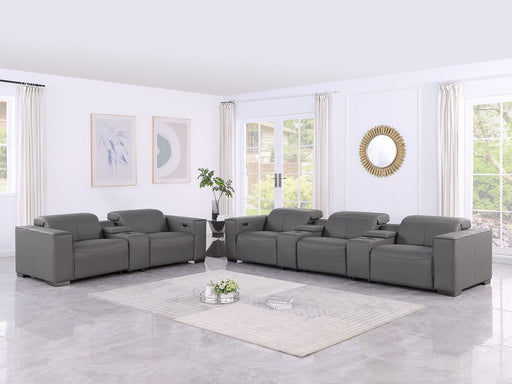 1208 - Modular Leather Sofa Loveseat With 6 Recliners And Power Headrests - R&R Furniture Gallery (Fountain Valley, CA)