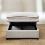Marisa - Modular Ottoman With Storage - Beige Boucle - R&R Furniture Gallery (Fountain Valley, CA)