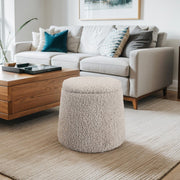 Elegant Round Storage Ottoman Upholstered - R&R Furniture Gallery (Fountain Valley, CA)