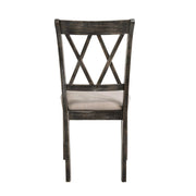 Claudia II - Side Chair (Set of 2) - Beige Fabric & Weathered Gray - R&R Furniture Gallery (Fountain Valley, CA)