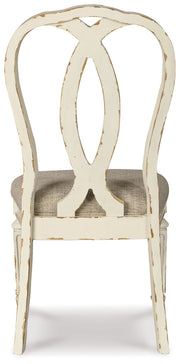 Realyn - Dining UPH Side Chair (Set of 2) - Ribbonback - Chipped White - R&R Furniture Gallery (Fountain Valley, CA)