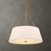 Uttermost Andalucia 4-light gold and white drum pendant light hanging fixture with elegant design and modern style.