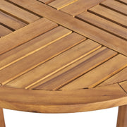 Outdoor Circular Wood Bistro Table With Curved Legs And Slat Panel Table Top - Teak - R&R Furniture Gallery (Fountain Valley, CA)