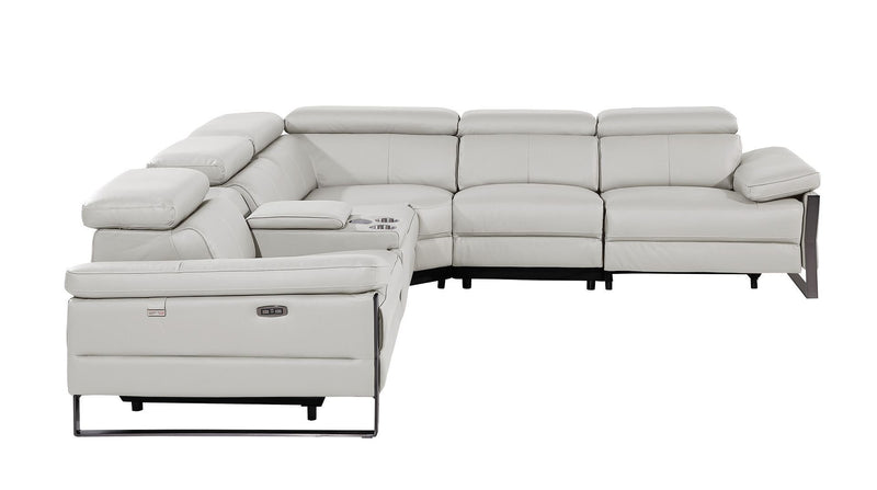 1246 - 6-Piece L-Shaped Modular Power Reclining Sectional With 3 Power Recliners And Power Headrests