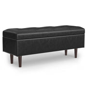 Shay - Large Square Coffee Table Storage Ottoman Mid-Century Style - R&R Furniture Gallery (Fountain Valley, CA)