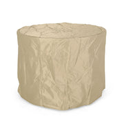 Transitional Outdoor 32" Round Propane Fire Pit Table, Lightweight Concrete Construction - Stone Gray - R&R Furniture Gallery (Fountain Valley, CA)