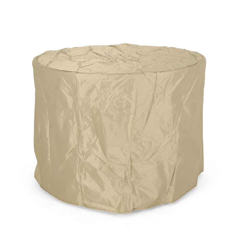 Transitional Outdoor 32" Round Propane Fire Pit Table, Lightweight Concrete Construction - Stone Gray - R&R Furniture Gallery (Fountain Valley, CA)