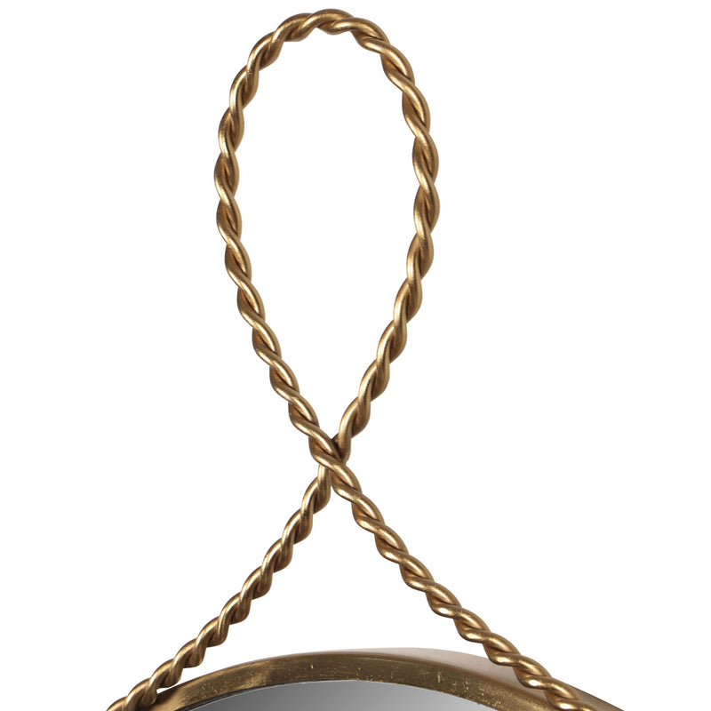 Ravina - Oval Wall Mirror - Braided Brass - R&R Furniture Gallery (Fountain Valley, CA)