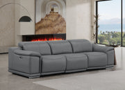 2679 - Genuine Leather Sofa With 3 Power Recliners - R&R Furniture Gallery (Fountain Valley, CA)