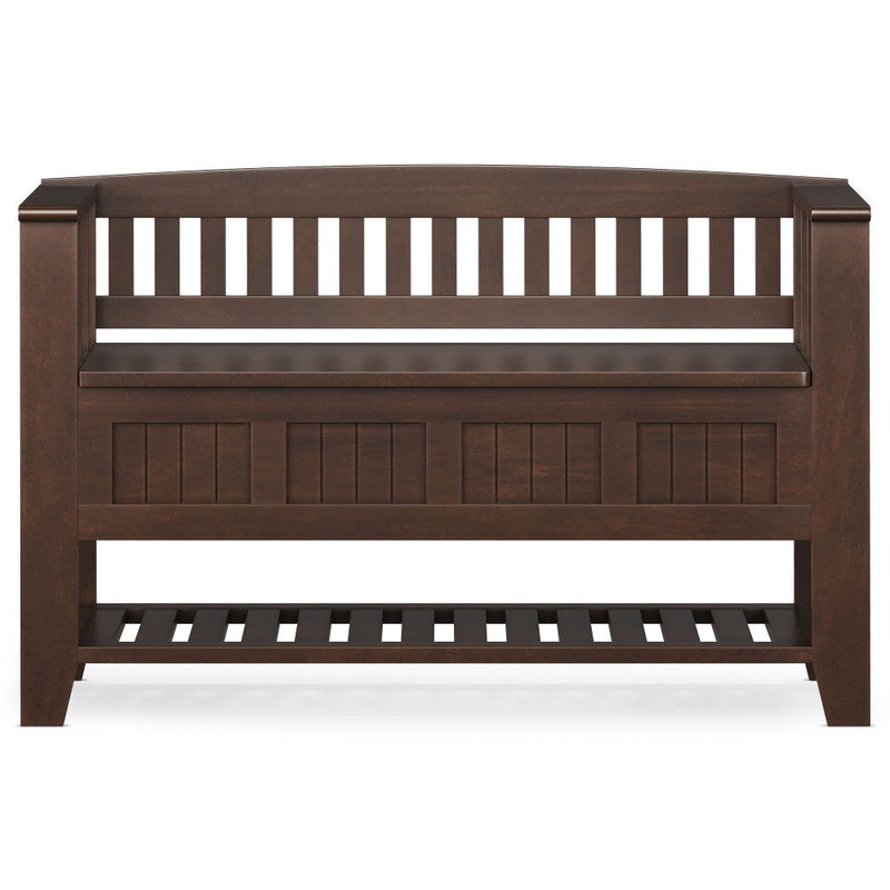Acadian - Entryway Storage Bench With Shelf - Brown - R&R Furniture Gallery (Fountain Valley, CA)